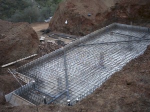 Arial view basement floor and plumbing
