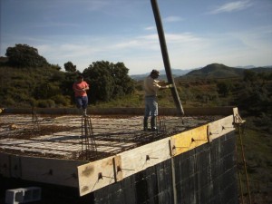 Pouring concrete top floor